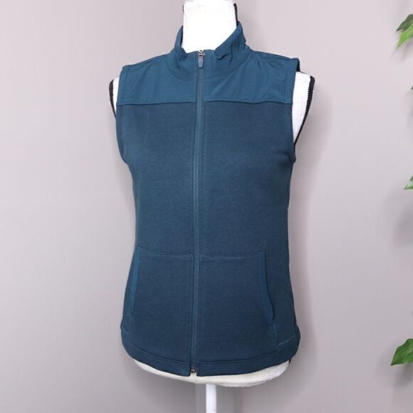 Talbots Sweater Vest Teal Zip Up Small Petite - Picture 2 of 8